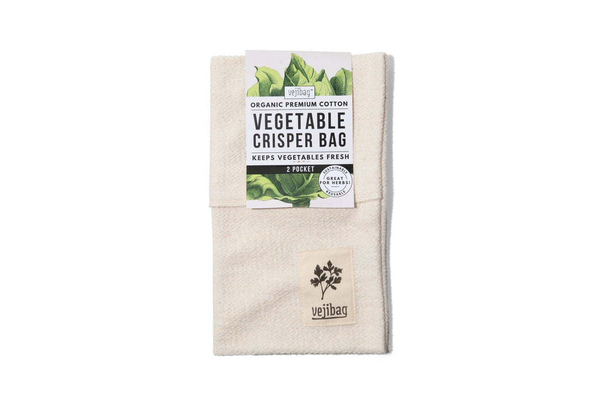 TWO POCKET Reusable Vegetable Storage Bag for Herbs, Snacks