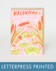 Egg Press Manufacturing - Frog Valentine Mini Letterpress Greeting Card by Phoebe Wahl