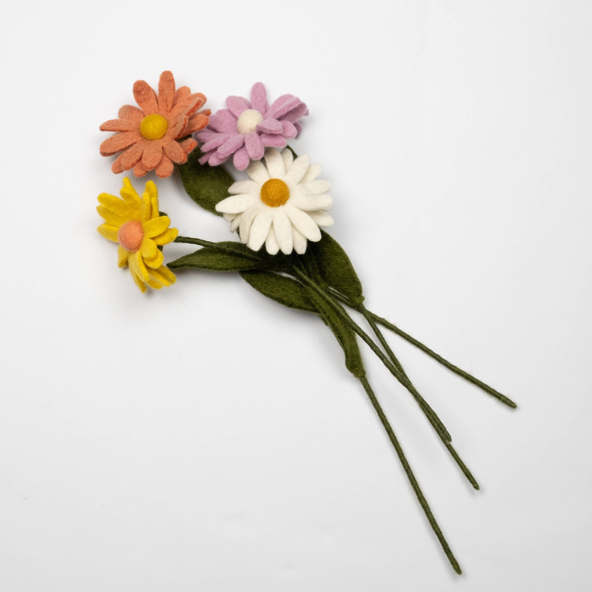 Pastel Daisy Felt Flower Stems