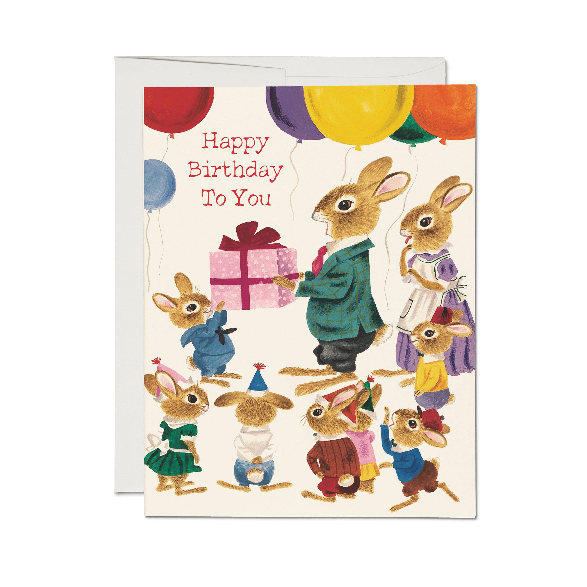 Richard Scarry Rabbit Party greeting card