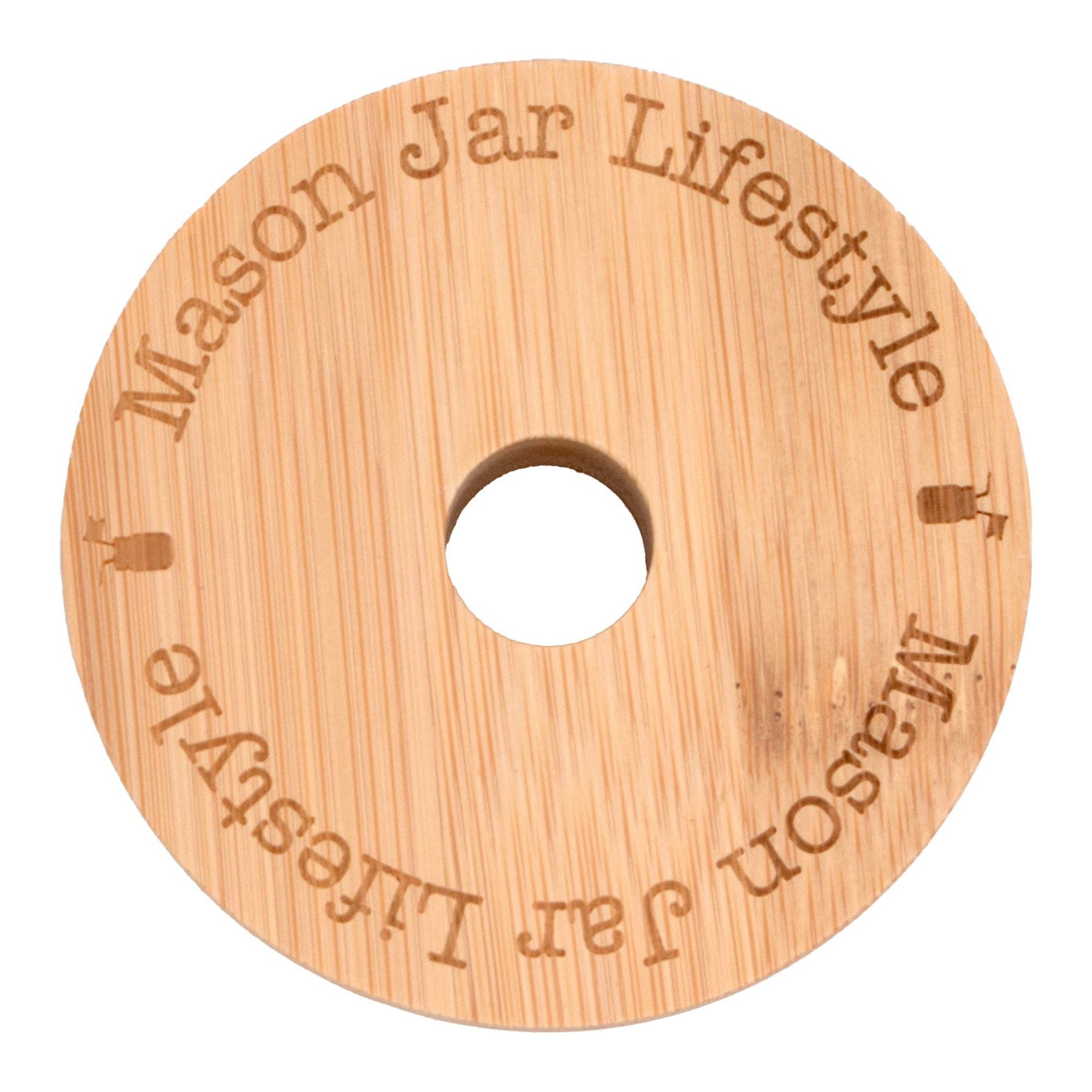 Mason Jar Lifestyle - Bamboo Straw Hole Tumbler Lid for Mason Jars
