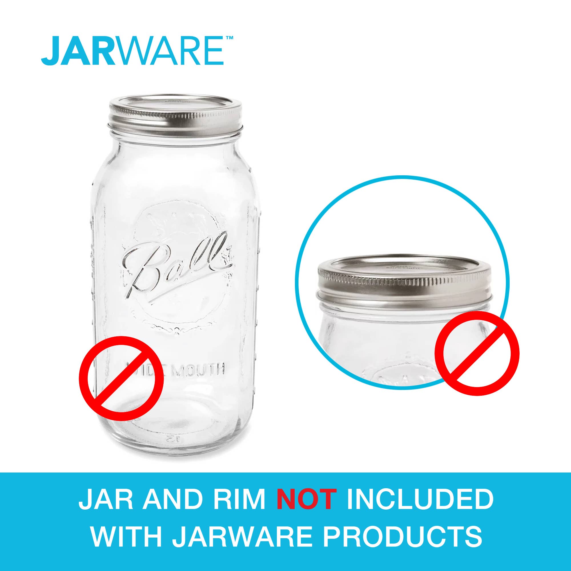 Jarware Stainless Steel Mason Jar Lids, Set of 8