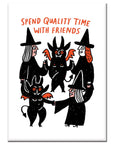Quality Time Witch Friends Rectangle Magnet by Gemma Correll