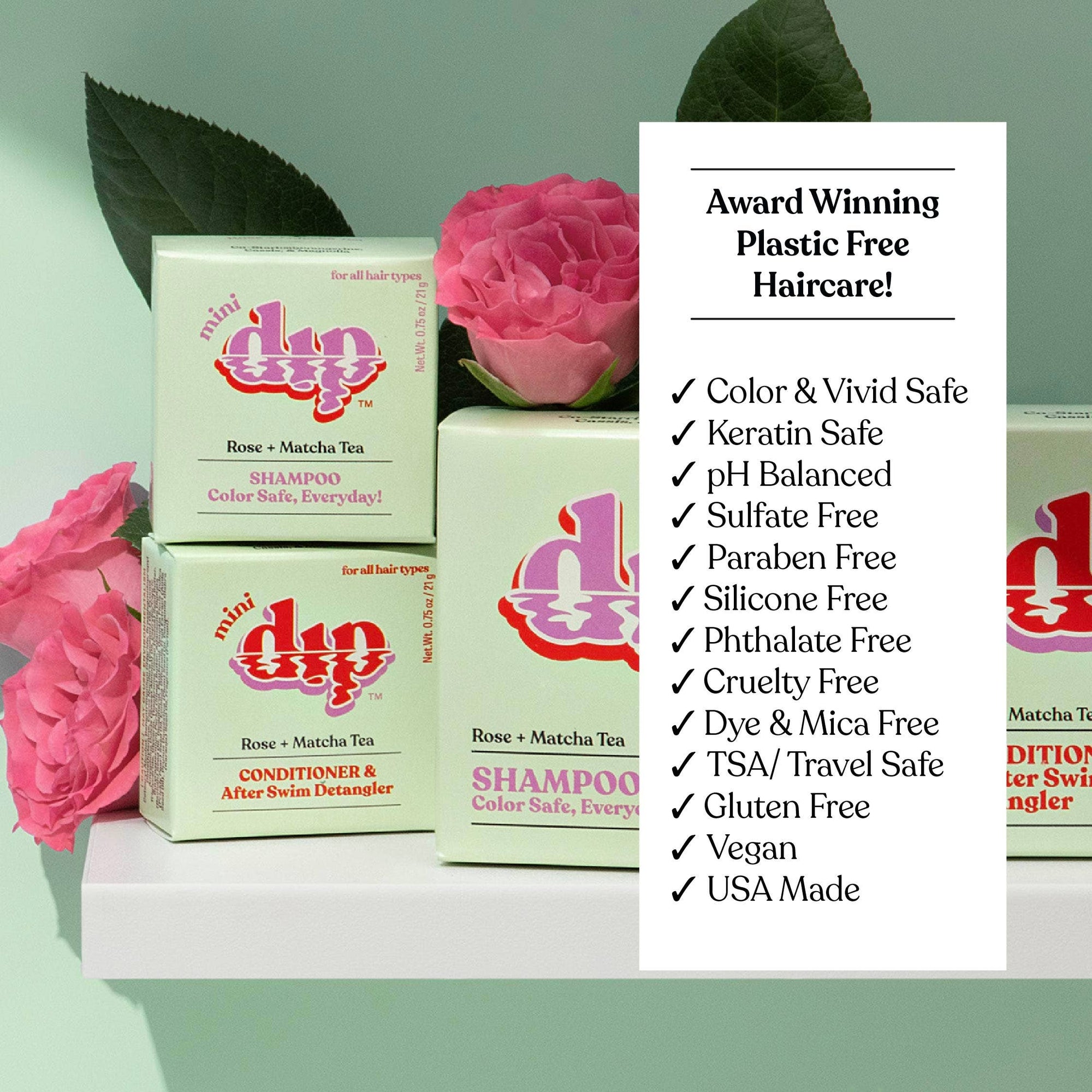 Dip - Mini Dip Shampoo Bar: Color Safe, Everyday - Rose &amp; Matcha Tea