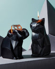 Pyropet Black Cat Candle with skeleton inside. Nordic Noir