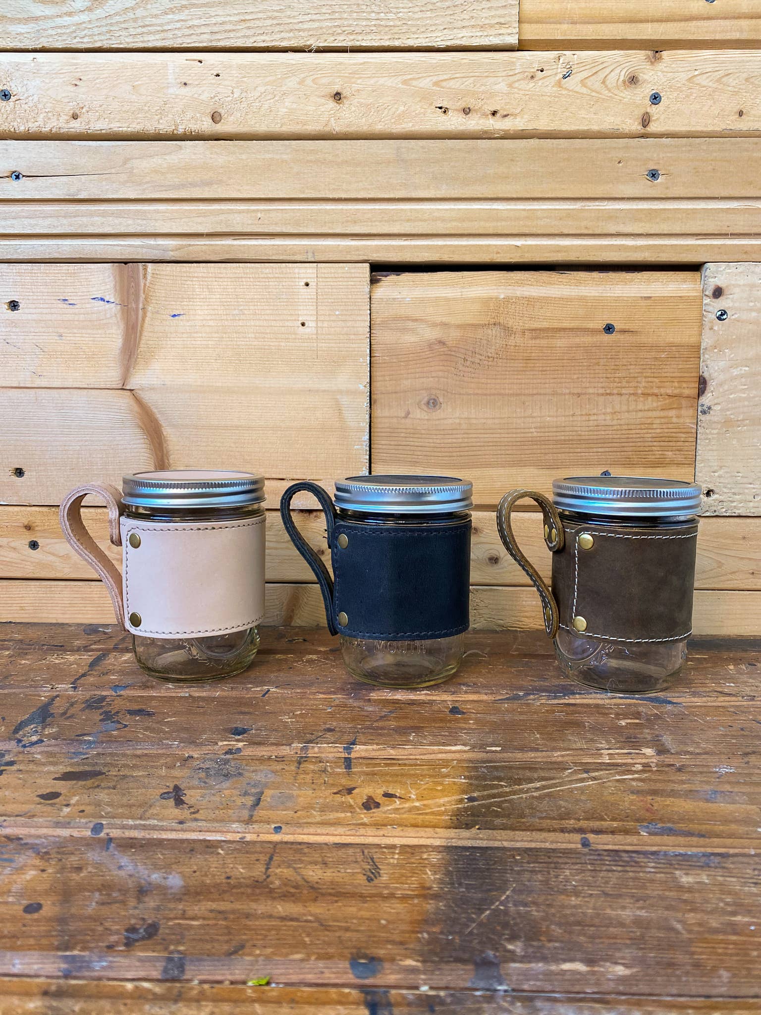 Leather Jar Wraps- "Mug Wrap"