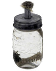 Tiki Torch Oil Lamp Lid in Galvanized Metal for Mason Jars