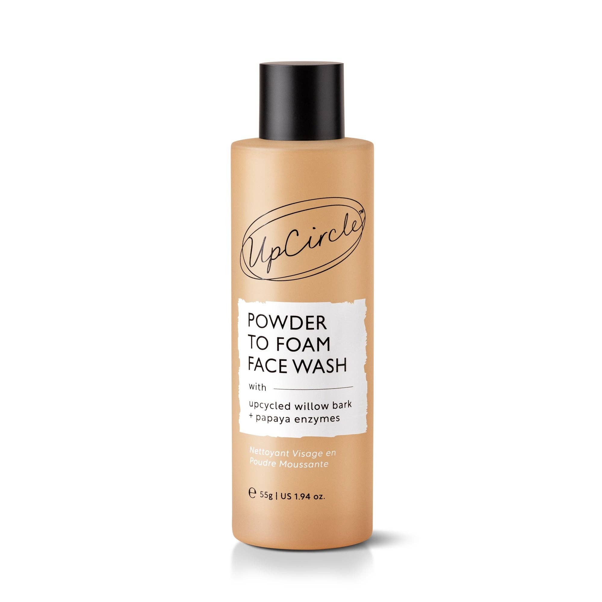 Powder-to-Foam Face Wash with Upcycled Willow Bark + Papaya