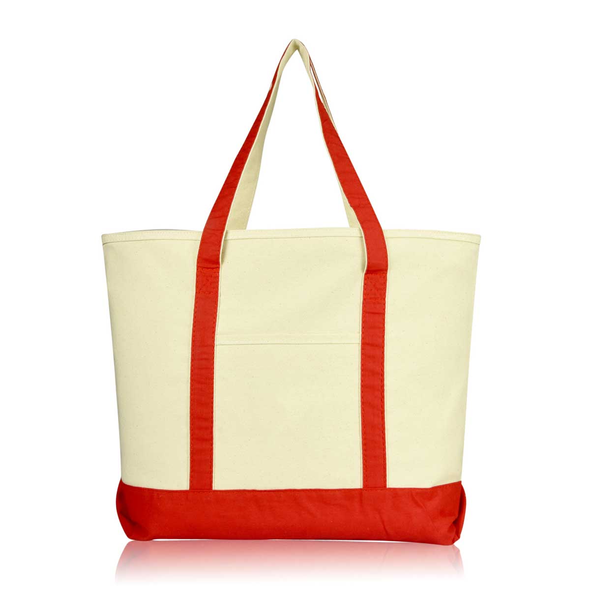 Cotton Canvas Tote Bag (Zippered Top)