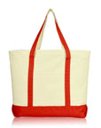 Cotton Canvas Tote Bag (Zippered Top)