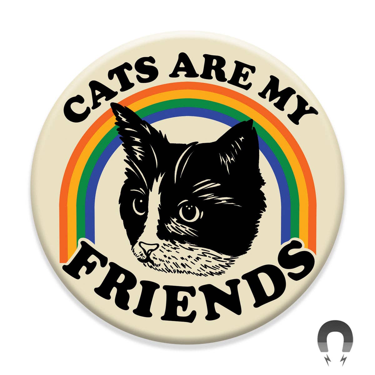 Nervous Tuxedo Cat Friend Magnet