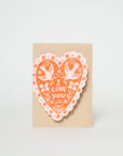 Egg Press Manufacturing - Love Birds Heart Letterpress Greeting Card by Phoebe Wahl
