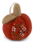 Pumpkin w/Embroidery - Rusty Red