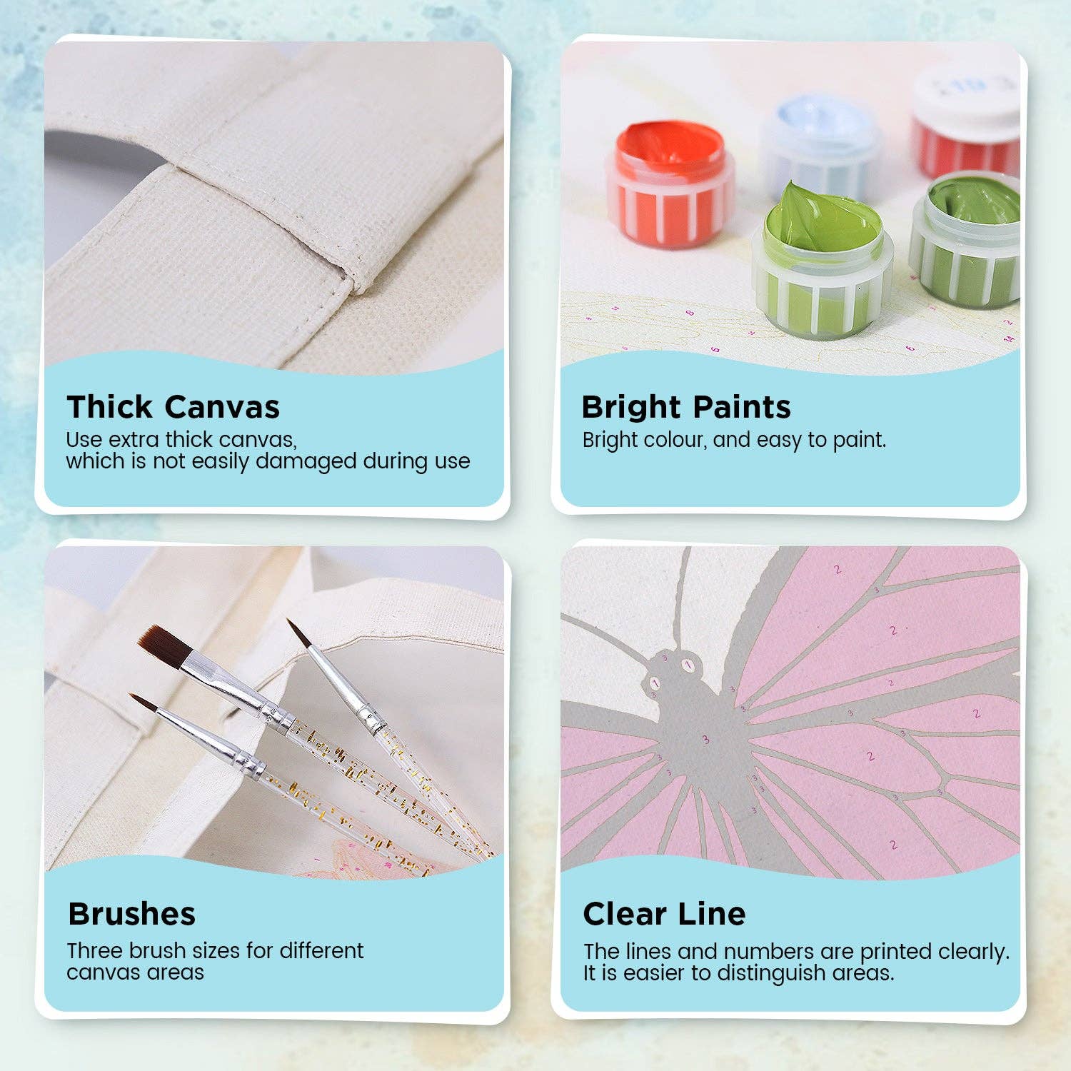 Paint Your Numbers - Pink Flutter Tote Paint by Numbers Kit