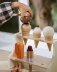Wooden Ice Cream Stand and Accessories