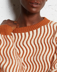 Ladies Swirl Print Knit Sweater