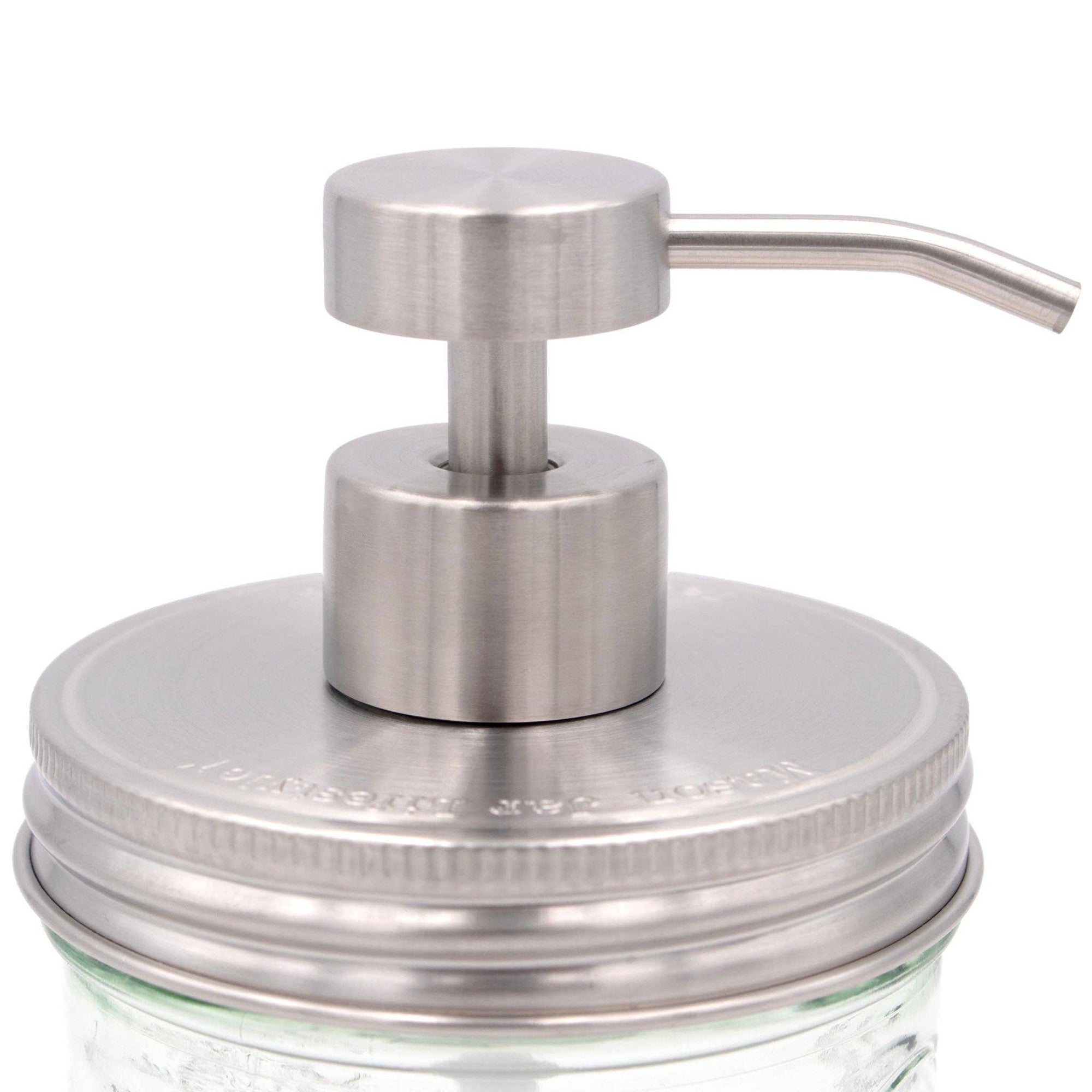 Mason Jar Lifestyle - Satin / Brushed Finish Soap Pump Dispensers for Mason Jars