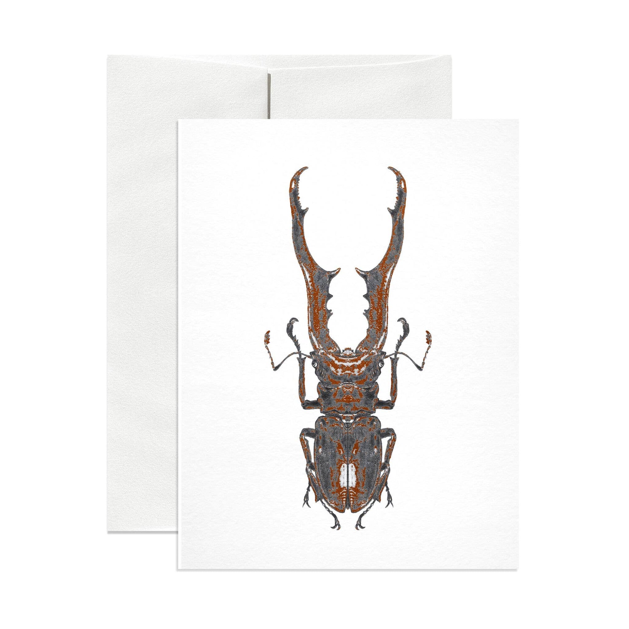 Stag Beetle Foil Greeting Card
