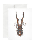 Stag Beetle Foil Greeting Card