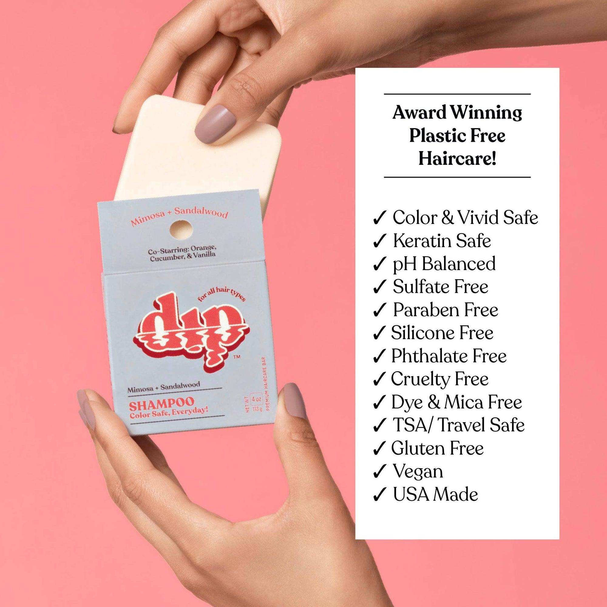 Dip - Color Safe Shampoo Bar for Every Day - Mimosa &amp; Sandalwood