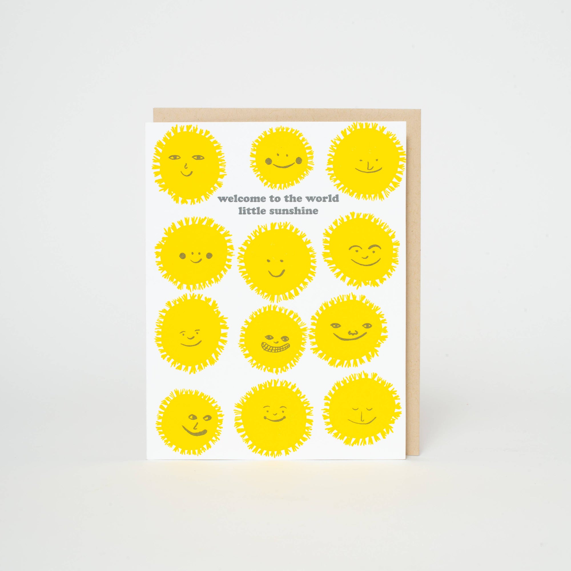 Baby Congrats Welcome Sunshine Letterpress Greeting Card by Egg Press