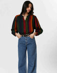 Ladies Long Sleeve Button Down Blouse
