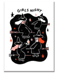 Girls Night Witches Rectangle Magnet by Gemma Correll