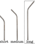 Long Thin Bent Stainless Steel Straw for Quart Mason Jars