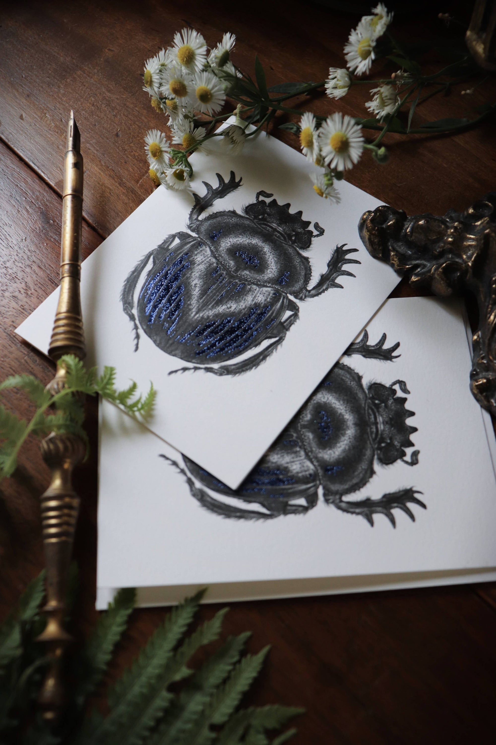 Sacred Scarab Foil Greeting Card