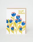 Sympathy In My Thoughts Flowers Letterpress Greeting Card by Egg Press