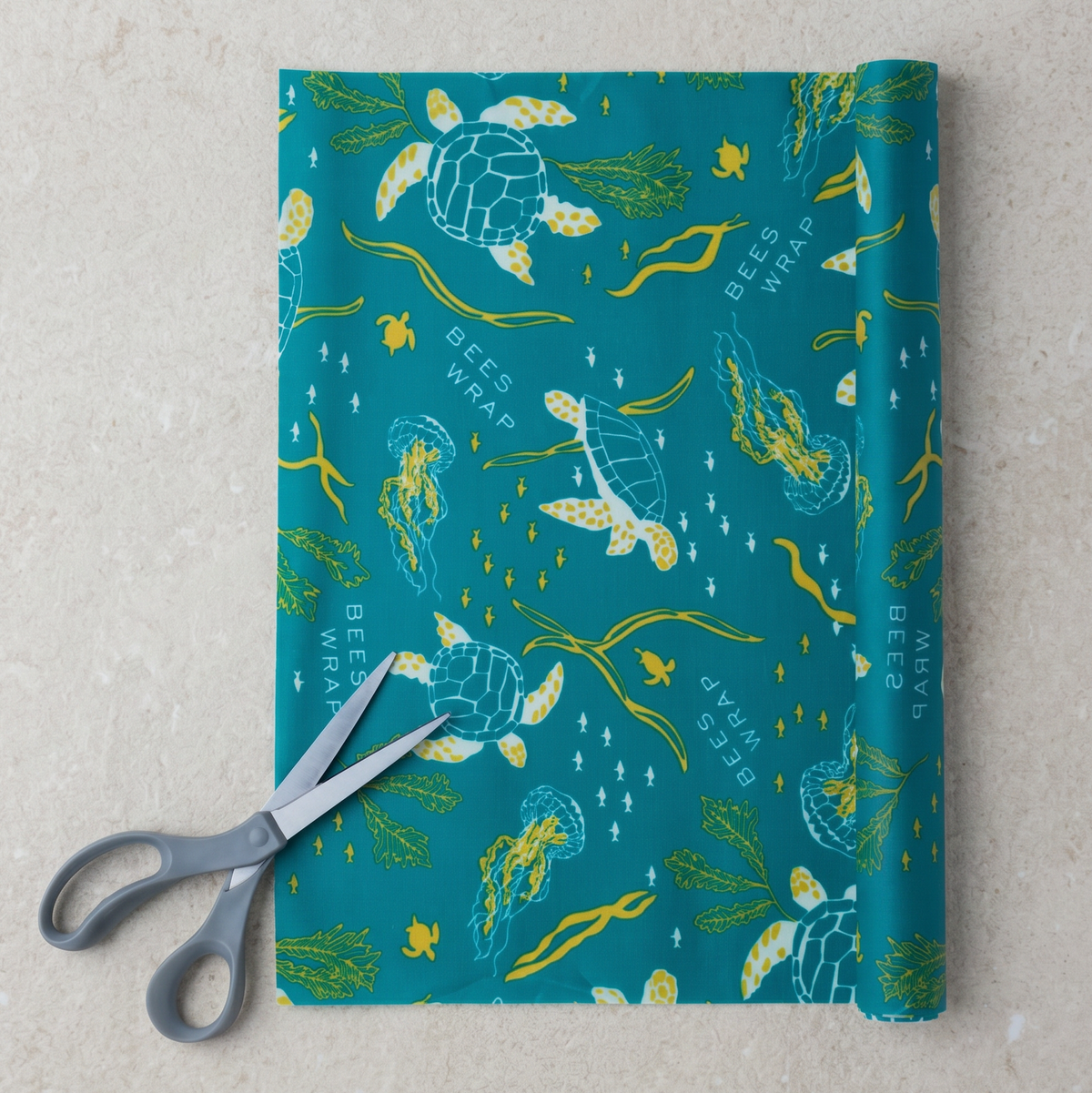 Bees Wrap Reusable Beeswax Food Wrap Roll - Ocean Print