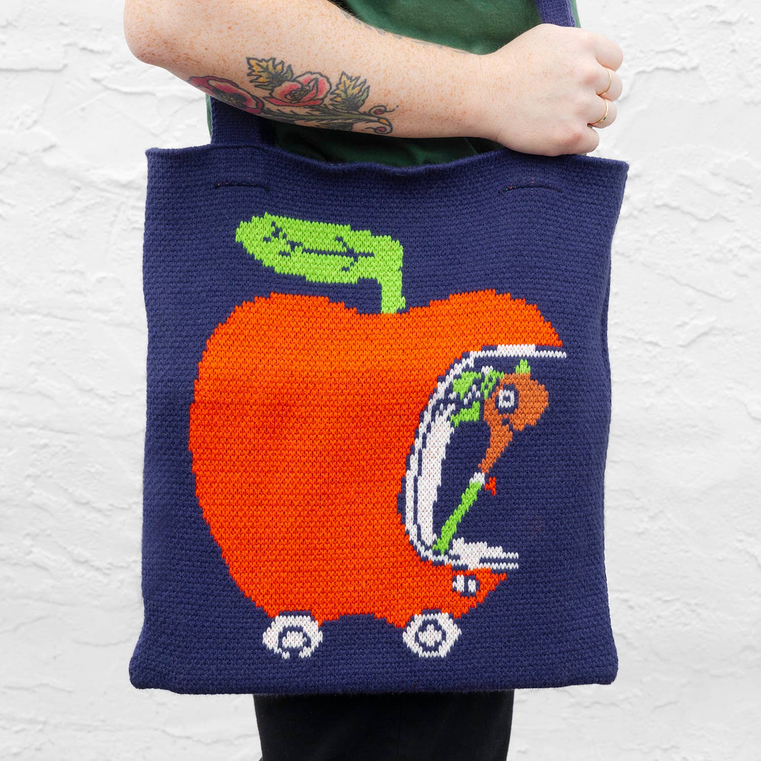 3P4 x Richard Scarry® - Apple Car Knit Tote