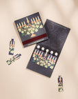 One & Only Paper - Floral Illustrated Menorah Printed 10 Stem Matchbooks