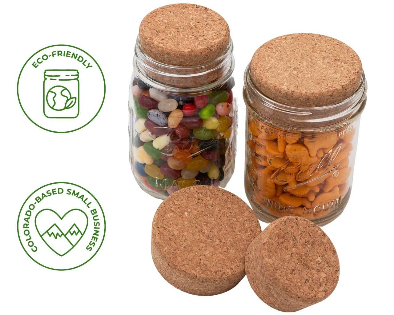 Mason Jar Lifestyle - Cork Lid / Stopper for Mason Jars 4 Pack