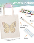 Paint Your Numbers - Golden Monarch Tote – Sunset Butterfly Edition Paint by Numbers Kit