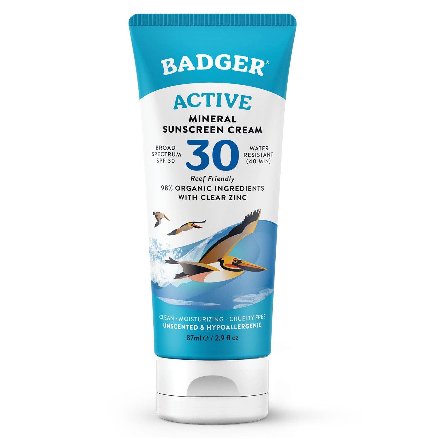 Badger Mineral Sunscreen Cream SPF 30, Zinc Oxide Sun Care