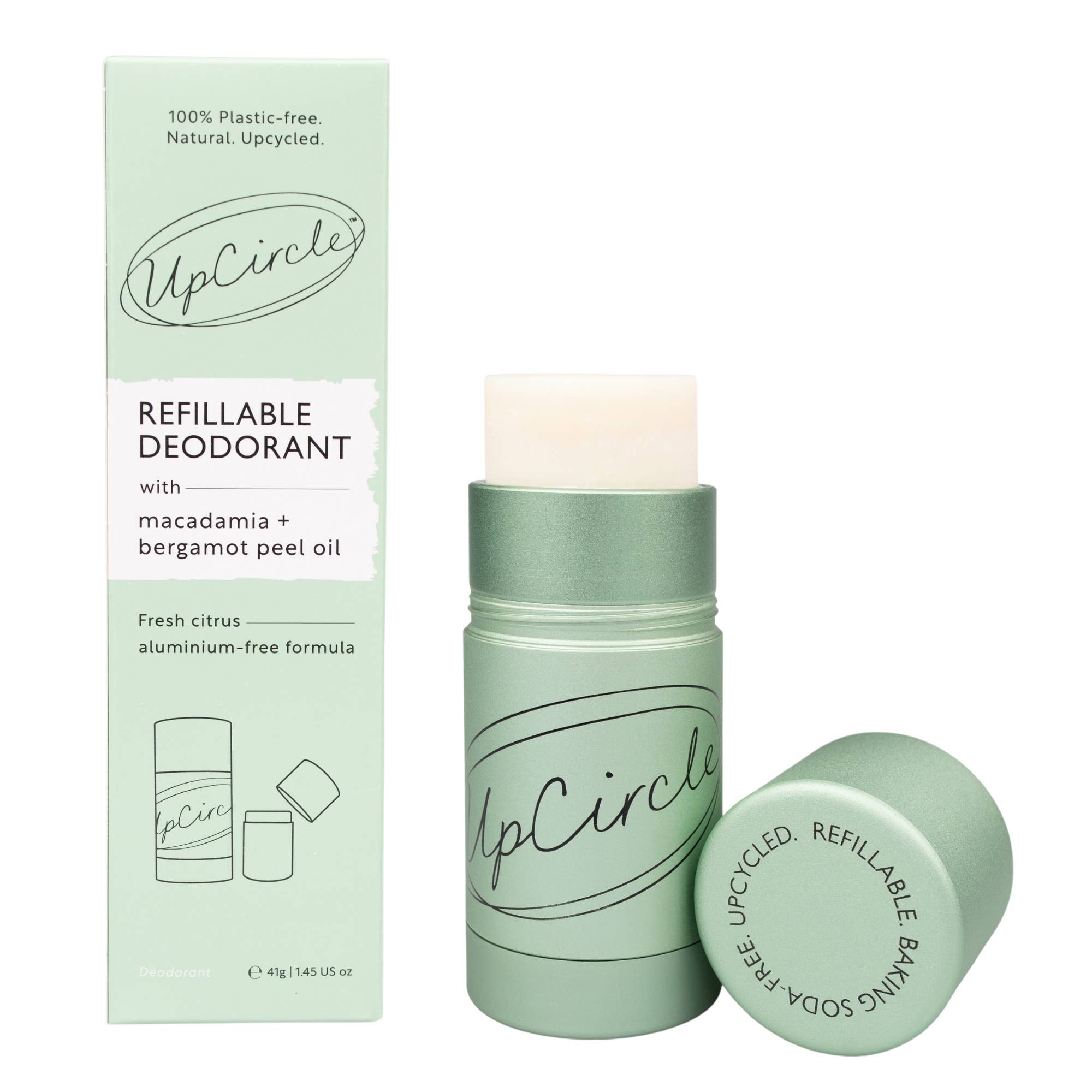 Plastic free Refillable Deodorant with Macadamia + Bergamot
