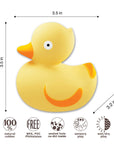 CaaOcho Natural Rubber Toys - Natural Rubber Ducky Non-Toxic Bath Toy, Mold-free design