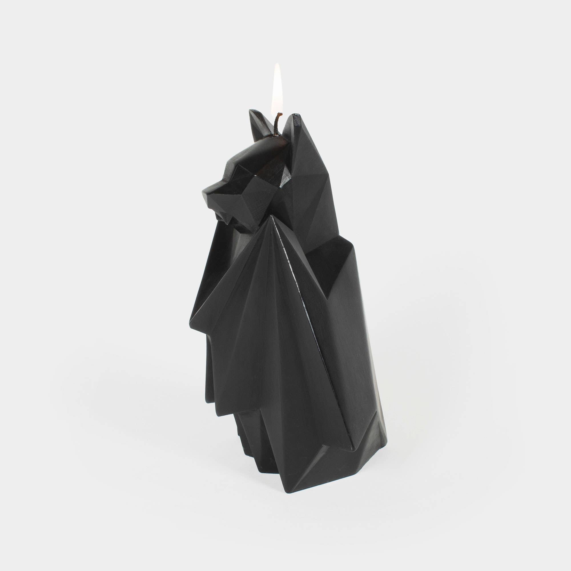 Black Bat Candle with skeleton. Creepy Cute Decor by Pyropet