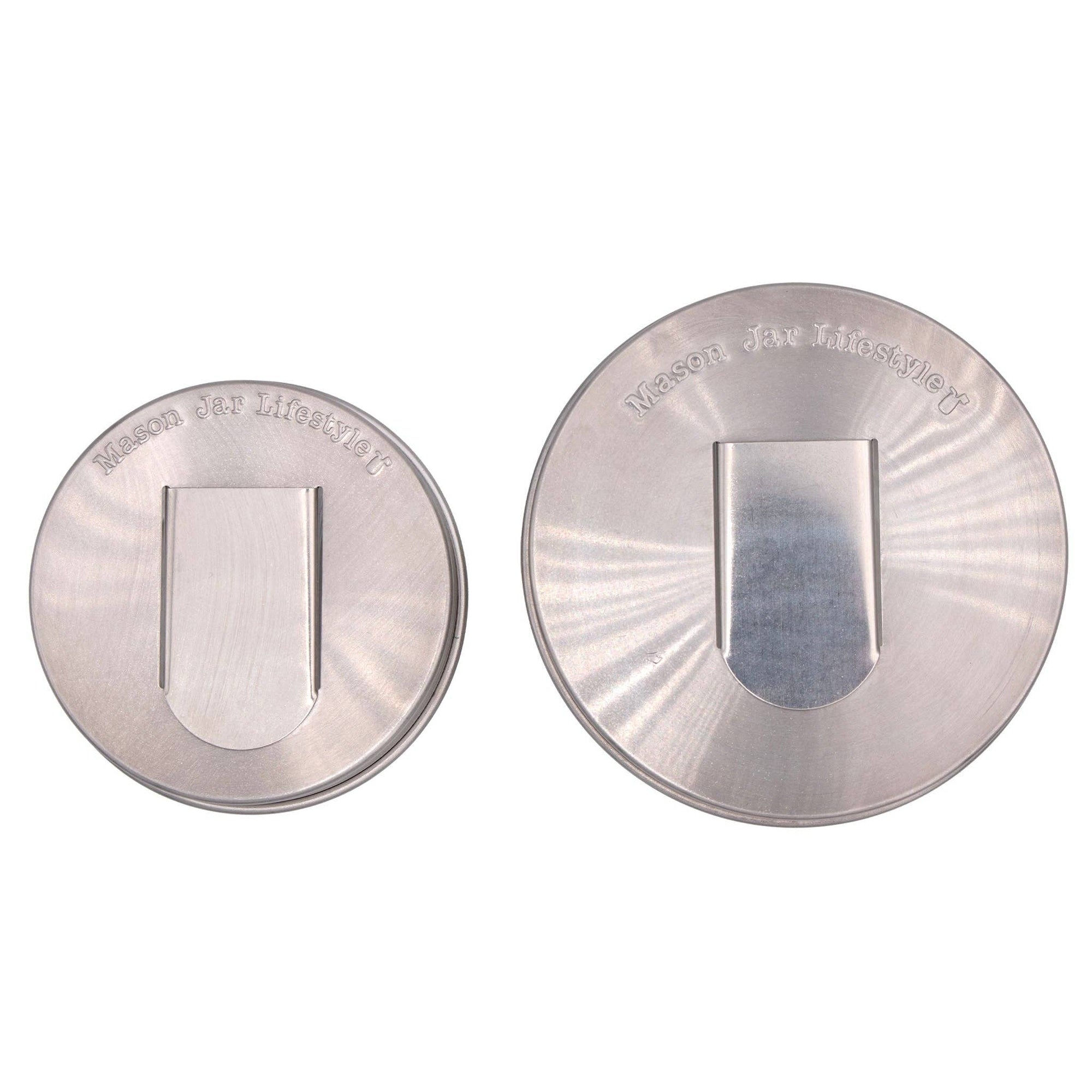 Mason Jar Lifestyle - Grain Dispenser Stainless Steel Lids for Mason Jars 2 Pack