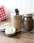 Mason Jar Lifestyle - Grain Dispenser Stainless Steel Lids for Mason Jars 2 Pack