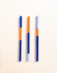 Wildher Studios - Handmade Multicolor Glass Straw Set | Blue & Orange