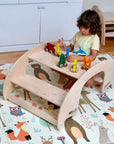 2in1-Montessori Wooden Seesaw-Table Chair Set
