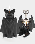 Black Bat Candle with skeleton. Creepy Cute Decor by Pyropet