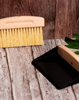 Wood Broom and Metal Dustpan Set