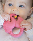 Natural rubber Teether Flamingo - Pink