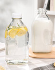 Fox Run Large Glass Milk Bottles, Set of 2 64oz/2 Quart