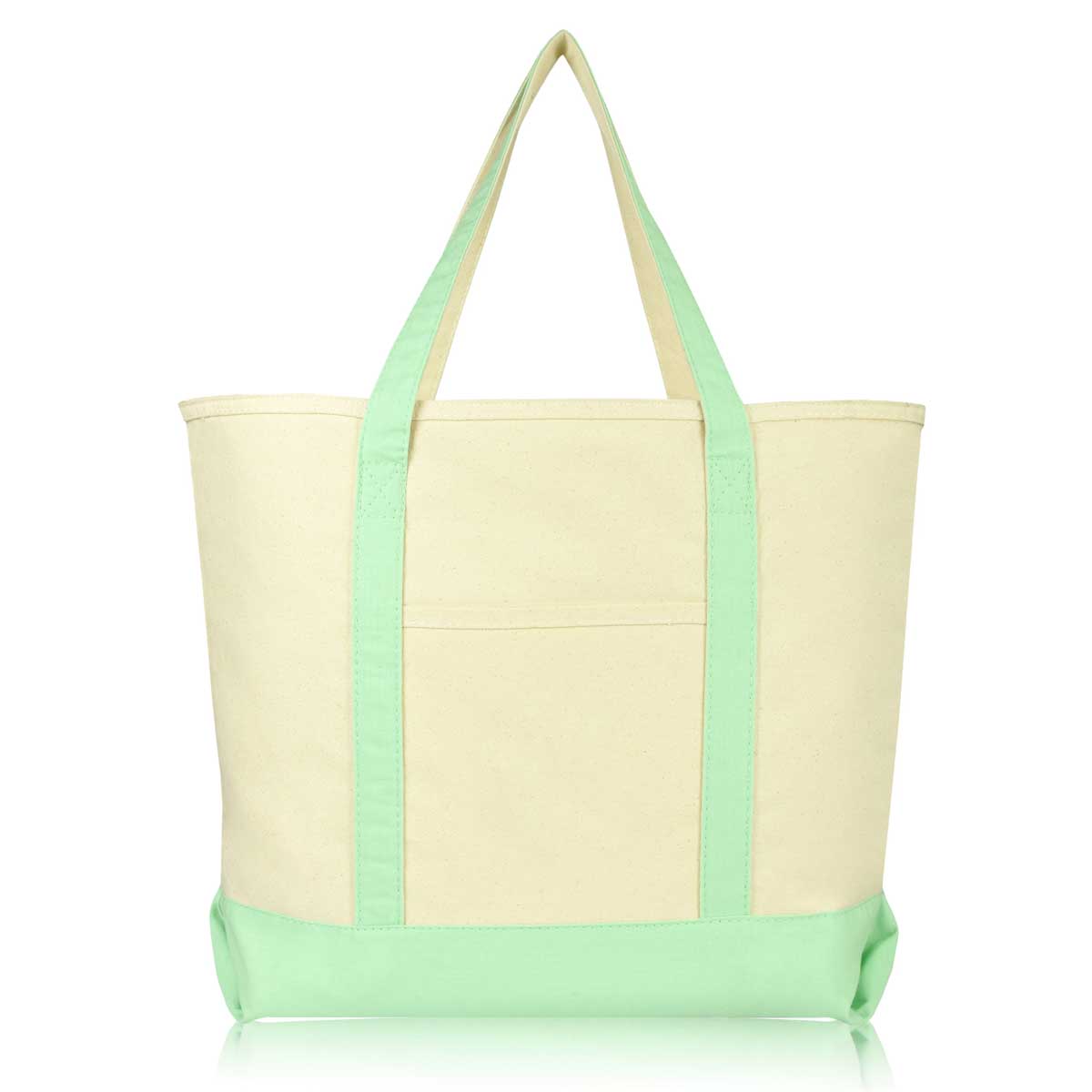 Cotton Canvas Tote Bag (Zippered Top)