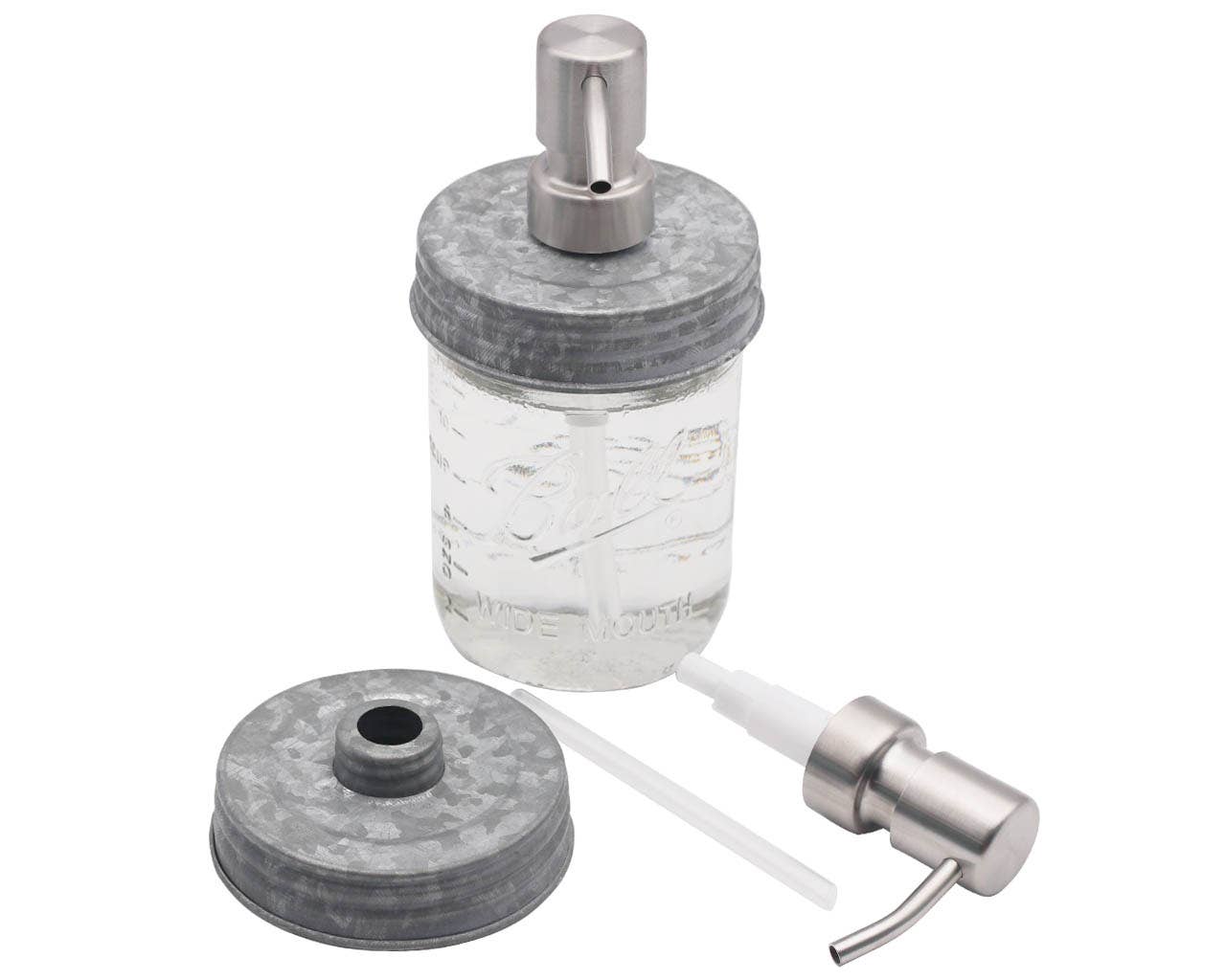 Mason Jar Lifestyle - Satin / Brushed Finish Soap Pump Dispensers for Mason Jars