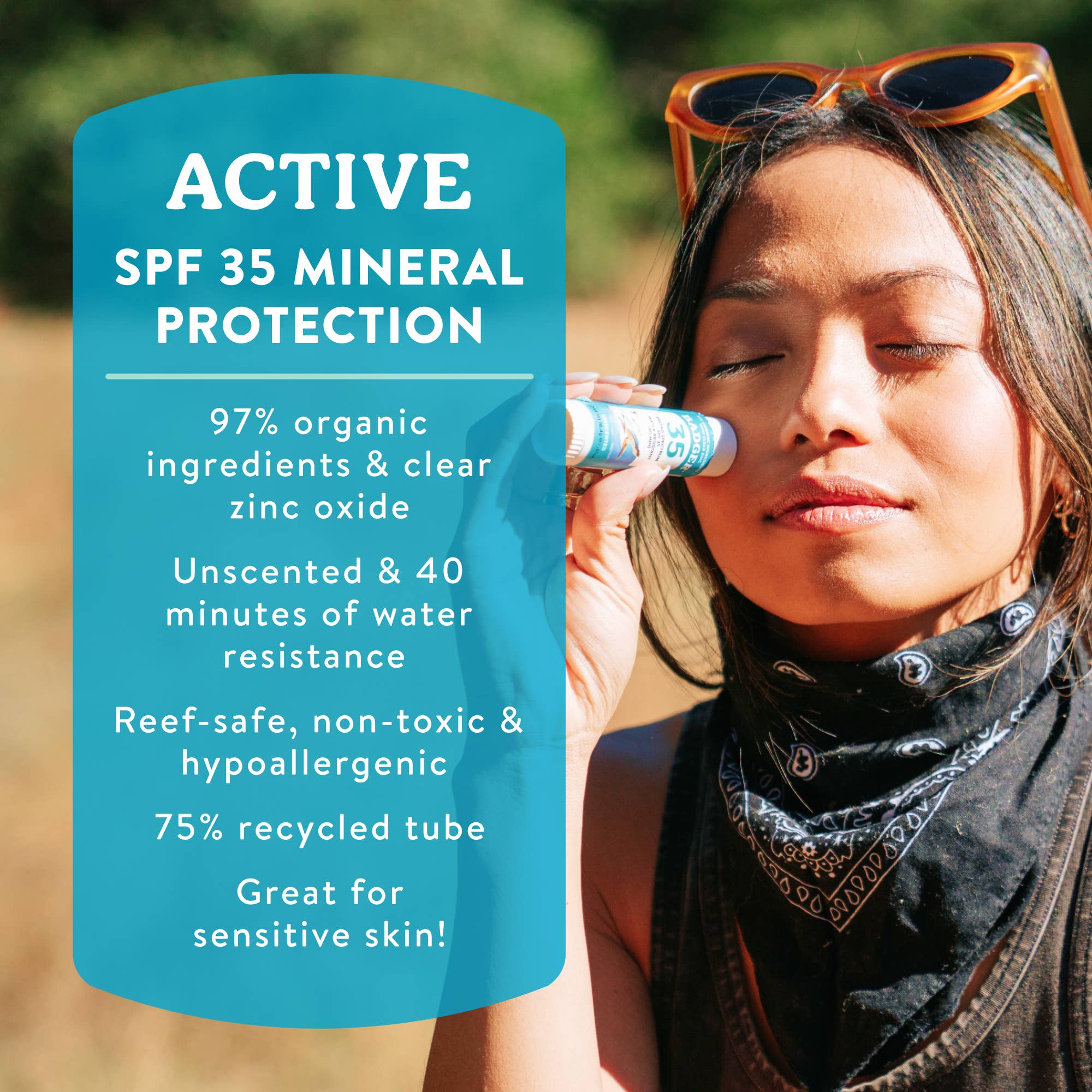 Badger Mineral Sunscreen Face Stick SPF 35, Travel Size 12ct